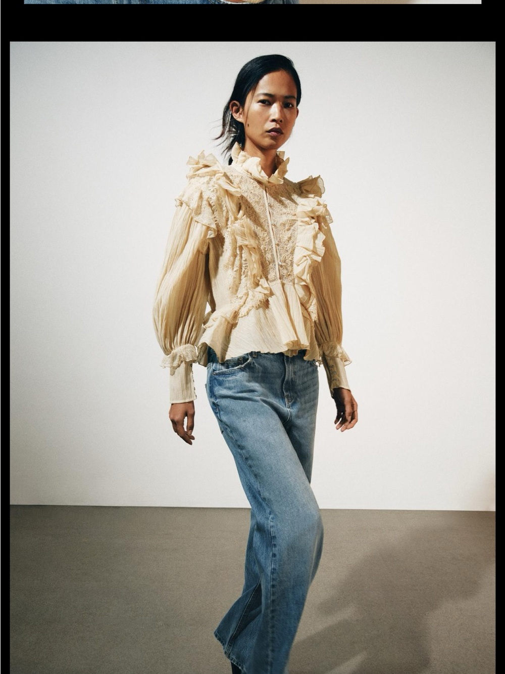 ZARA ZW COLLECTION ROMANTIC RUFFLED SHIRT - Picture 4 of 12